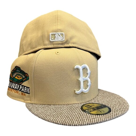 New Era Boston Red Sox Fenway Park 100 Years Patch Full  New Era Boston Red Sox 59FIFTY Fitted Hat Cap Fenway Park Side Patch 7 1/8